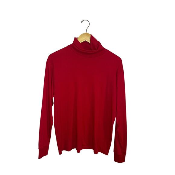 Vintage Red Turtleneck XL Long-Sleeve Union Made Classic 70s 80s Normcore Unisex - Picture 1 of 4